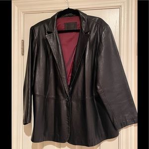 Ladies leather blazer jacket